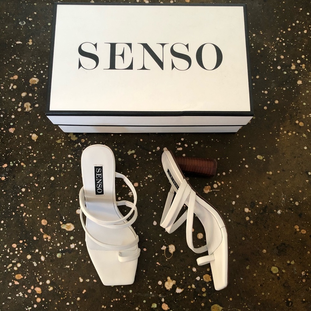 SENSO Nicola Mule Heels Ice Leather White 6